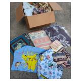 Assorted Fabric, Sheets, and Bedding