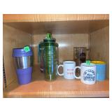 Assorted Drinkware: Mugs, Stein, and Water Bottles