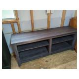Wood Grain TV Stand with Shelves