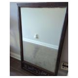 Dark Wood Framed Mirror with Carved Detail