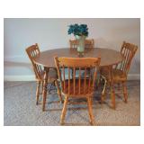 Wood Dining Table with Four Chairs