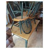 Wood Dining Table with Six Wood Spindle Chairs