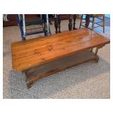 Wooden Coffee Table with Bottom Shelf
