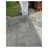 Four Metal Mesh Outdoor Chairs
