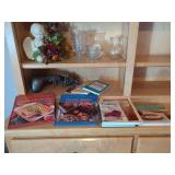 Books, Glassware and Homedics Massager