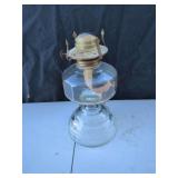 Clear Glass Oil Lamp with Patterned Base