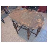 Wood Accent Table with Ornate Legs