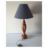 Wooden Table Lamp with Fabric Shade