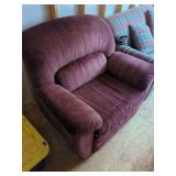 Upholstered Maroon Recliner