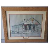 Framed Andy Hammond Lithograph of Oscar Carter