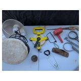 Chamberlain Polishmaster 1900, Heat Lamp, Tape Measure, and Assorted Tools
