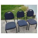 Three Blue Upholstered Chairs