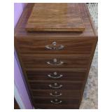 Brown Wooden Six-Drawer Chest