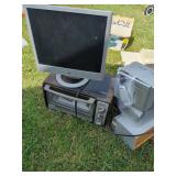 HP Monitor, Toaster Oven, and Memorex Stereo System