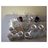 Collection of Assorted Cups, Mugs, and Glasses