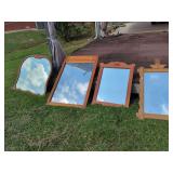 Four Wooden Framed Mirrors