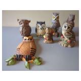 Owl Decor Assortment - Wall Hanging and Figurines