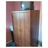 Wood Wardrobe with Sharp TV