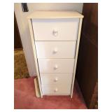 Tall White Dresser with Five Drawers