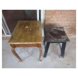 Two Small Wooden Tables