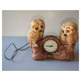 Figural Owl Electric Table Clock