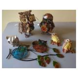 Owl Decor Grouping - Figurines, Wall Hanging, and More