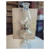Clear Glass Oil Lamp with Etched Base
