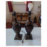 Pair of Brown Decorative Table Lamps