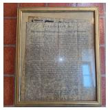 Framed Declaration of Independence Replica