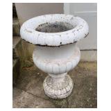 White Cement Garden Urn Planter