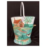 Hand-Painted Metal Bucket
