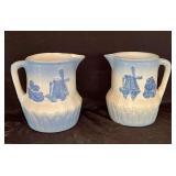 Pair of Ceramic Windmill Pitchers
