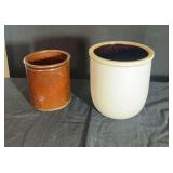 2 Stoneware Jars