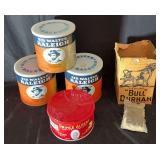 Sir Walter Raleigh & Prince Albert Tobacco Tins with Bull Durham Box