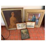 Assorted Framed Prints and Portrait Paintings