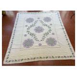 Floral Design Quilted Blanket