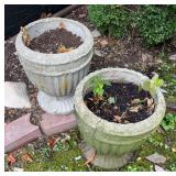 Pair of Concrete Garden Urn Planters