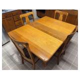 Wooden Dining Table with Four Chairs