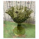 Fenton Green Hobnail Bowl