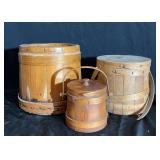 Set of 3 Wooden Buckets