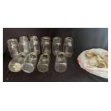 Collection of Mason and Ball Jars with Rings