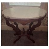 Marble Top Wood Table
