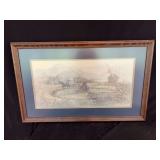Framed Ben Hampton Sorghum Mill Print, 1976