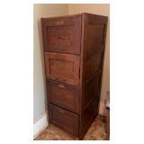 Four-Drawer Wood File Cabinet