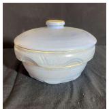Blue Stoneware Covered Dish