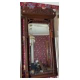 Framed Ornate Carved Wood Wall Mirror