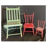 Wooden Chairs: Child Size and Doll Size