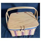 Longaberger Old Glory Basket with Lid and Tie-On