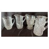 Set of 5 Clear Glass Pitchers
