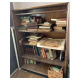 Wooden Bookcase & Assorted Books